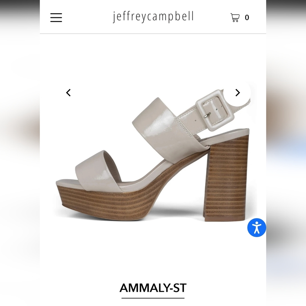 JEFFREY CAMPBELL Ammaly Slingback Platform Sandal Ivory size 6-6.5 - Picture 5 of 5
